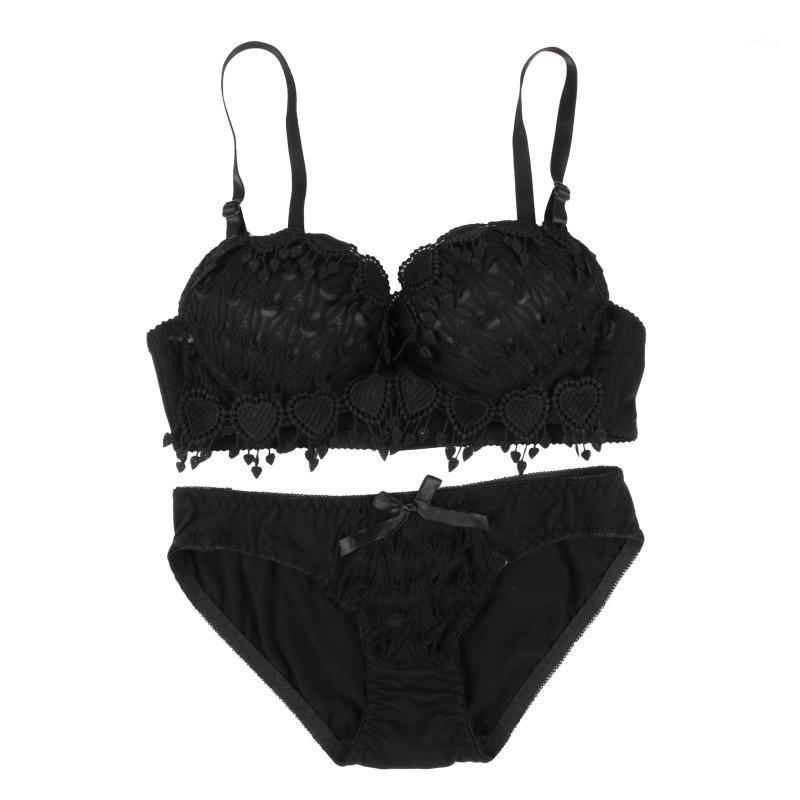 

Bras Sets Women Bra Set Push Up Floral Lace Underwear Girl Underwire Brassiere, White