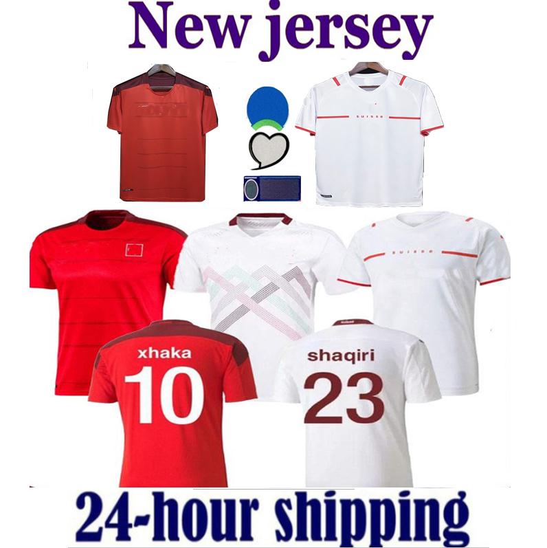 

21 22 Switzerland Soccer Jerseys Home Away 2021 2022 jersey Seferovic Xhaha Elvedi Akanji Rodriguez Zakaria Embolo Behrami Shaqiri uniforms Football shirts