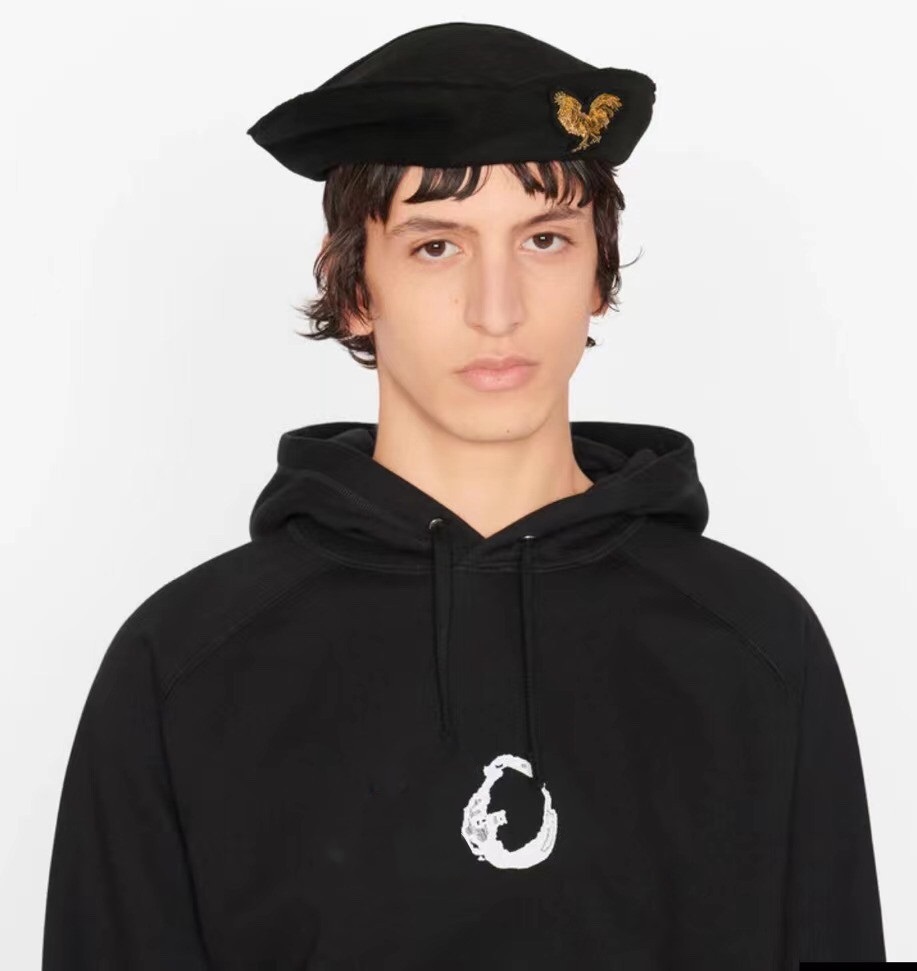 

21AW Autumn Winter France Paris embroidery Letter Hoodies Pullover High Street Men Women Fashion Hooded PETER DOIG Luxury Fleece Sweatshirt, Black
