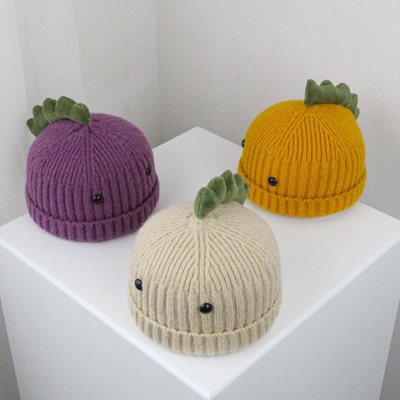 

Berets Baby Hat For Autumn Winter Warm Knitted Infant Bonnet Cap Cute Cartoon Dinosaur Boy Girl Kids Beanie Caps 0-3Y