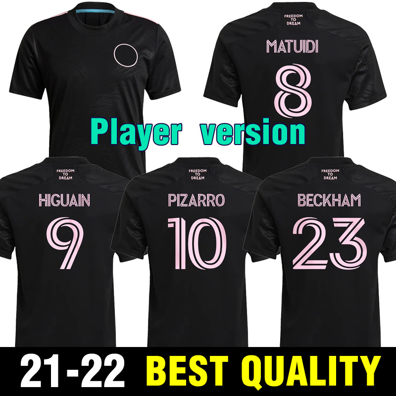 

Player version 2021 2022 MLS INTER mIAMI socer jerseys HOME AWAY white black 21 22 BECKHAM HIGUAIN MATUIDI CF Pizarro football shirts