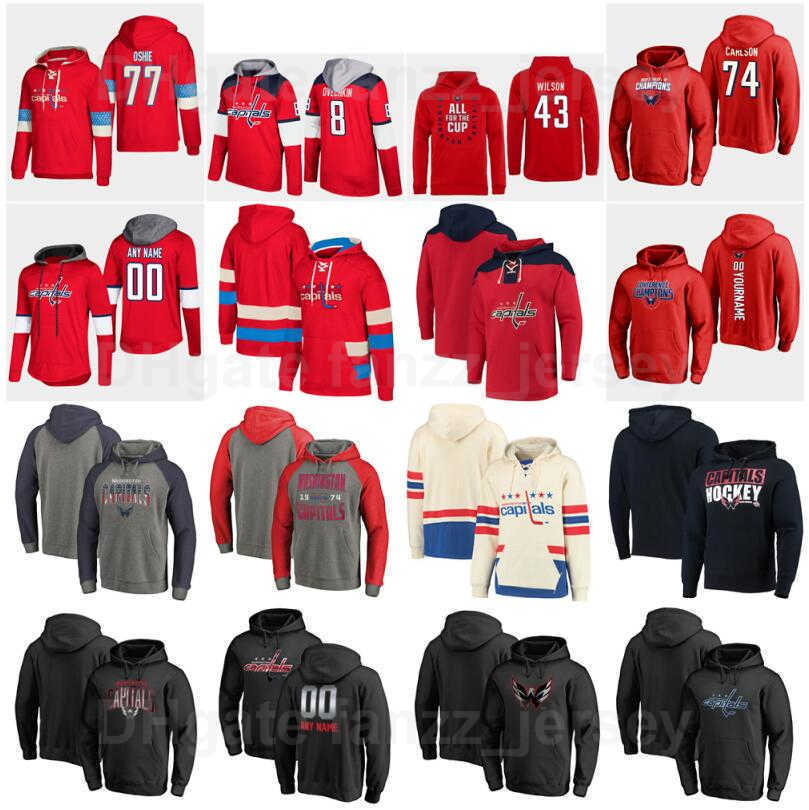 

Washington Capitals Hockey Hoodies Jackets Pullover 8 Alex Alexander Ovechkin Hoody John Carlson Sweatshirts Nicklas Backstrom Hooded TJ, 56