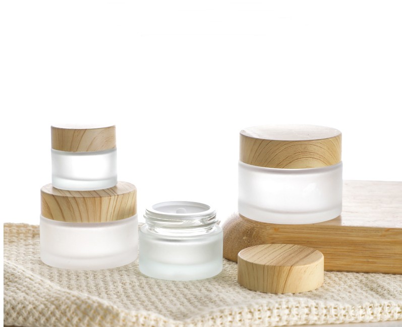 

5G/15G/30G/50G/100G Frosted wood grain cover cream bottle cosmetics bottle.