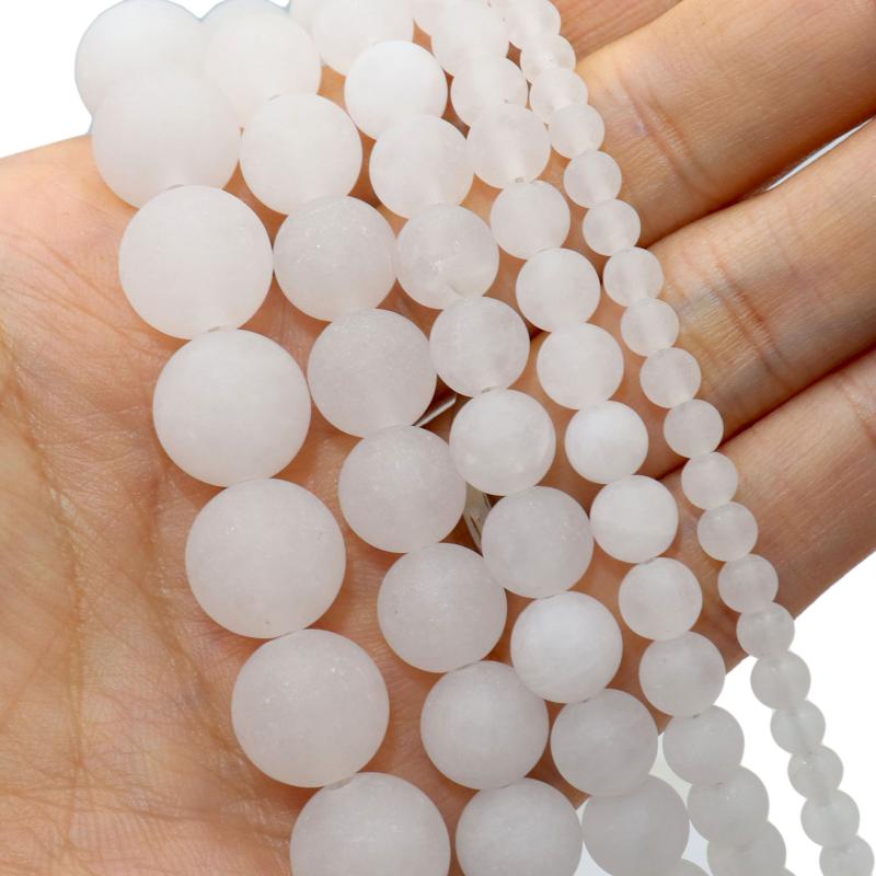 

Other Dull Polish Matte Natural White Chalcedony Jades Stone Round Spacer Beads For Jewelry Making DIY Bracelet Necklace 4/6/8/10/12mm