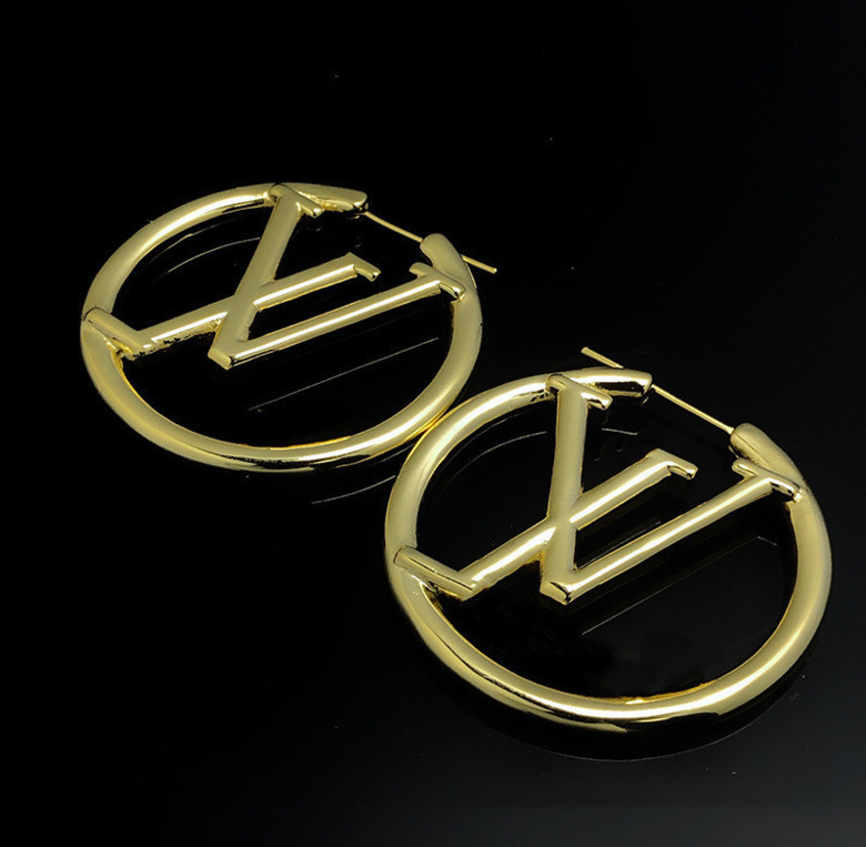 

Designer letter earring electroplating 18K Gold Fashion hoop earrings for Women Party Wedding Lovers gift engagement Jewelry for Bride