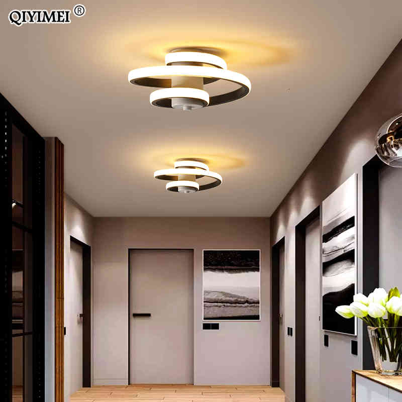 

Ceiling Lights Modern Led for Home Entrance Balcony Hallway Lamps Bedroom White Black Indoor Lighting Fixtures Input Ac90-260v Nq6