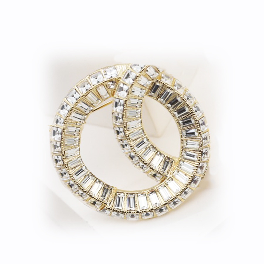 

Luxury Designer Brooches With Stamp Square crystal Brooch Classic Lette High Quality Party Gift L-C033