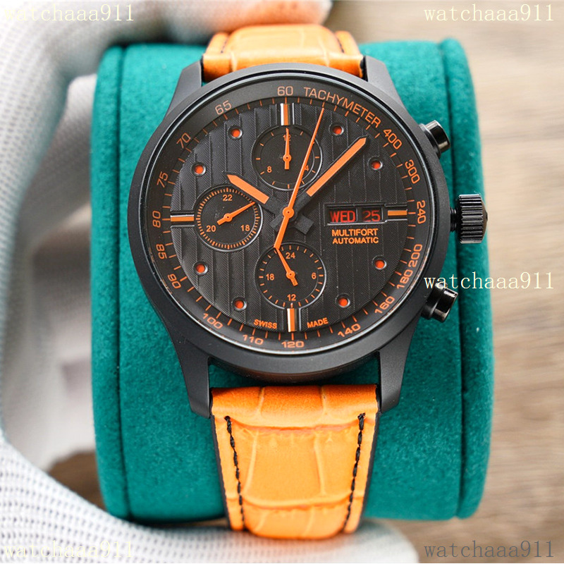 

Men's casual watch Sport Watch Leather strap Black dial TOP AAA Designer Waterproof design wristwatch, Box