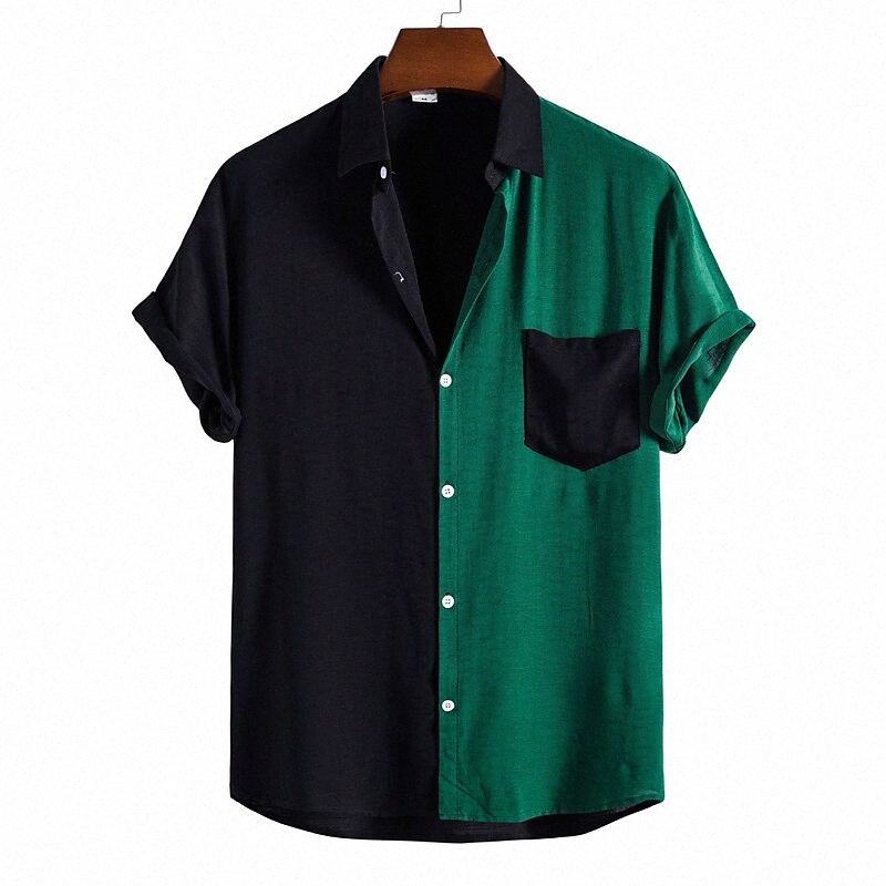 Men's Shirt Other Prints Color Block Classic Collar Casual Daily Print Short Sleeve Tops Casual Fashion Classic Streetwear Green Wine Khaki