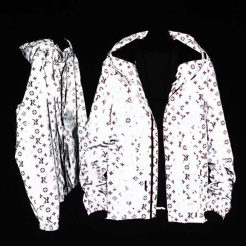 

Autumn Mens Jacket Reflective Spring Outwear Windbreaker Hoodie Zipper Fashion women Hooded Jackets Coat Outside Sport mans Clothing, I need look other product