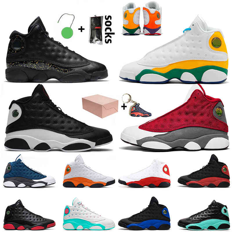 

Men Womens With Box 13s Basketball Shoes Retro Sneakers Jumpman 13 Trainers Goodgoodsneakers Gold Glitter Red Flint Royal Playground Big