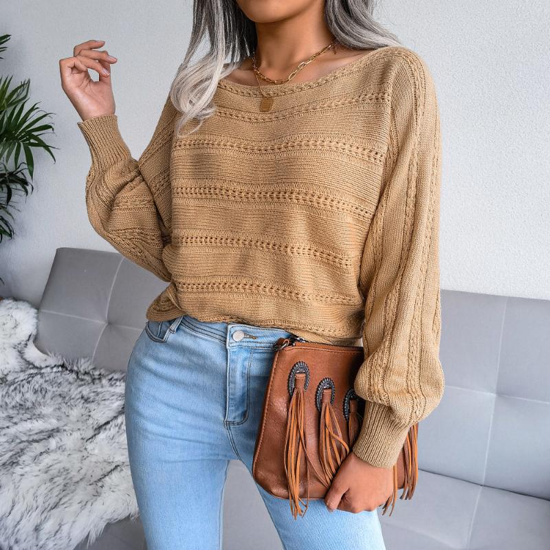 

Women's Sweaters Harajuku Hollow Out Women Solid Gray Off Shoulder Slash Neck Loose Knit Jumpercasual Long Sleeve Oversized, White;black
