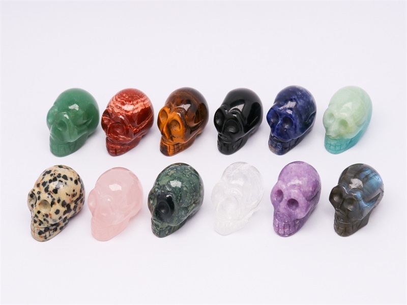 

Abay 1pc Natural Crystal Quartz Mineral Jewelry Rose Quartz Skull Crystal Carving Home Decoration Halloween And Diy Dec jllnmC 898 Q2