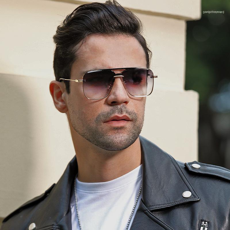 

Sunglasses 2021 Fashion Luxury Vintage Square Pilot Style Rivets Women Tint Gradient Brand Design UV400