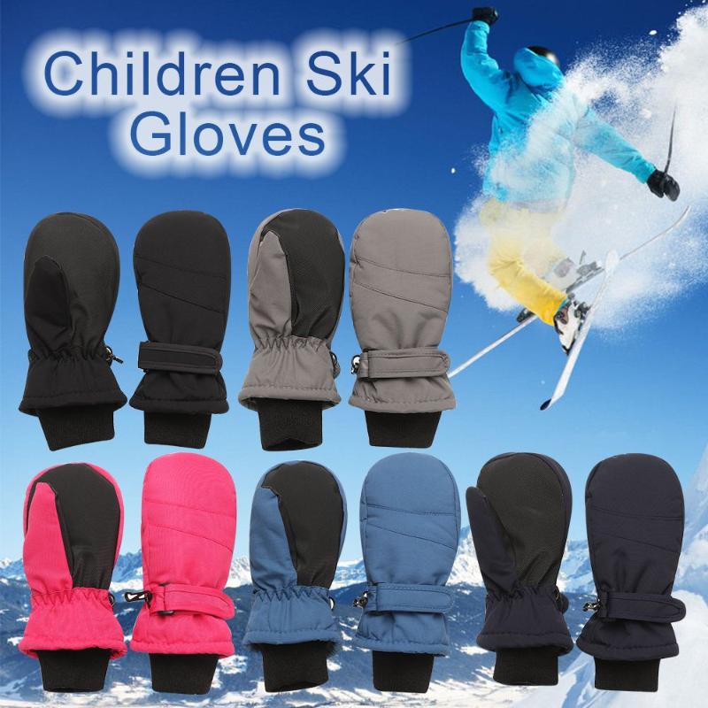 

Children's Mittens 1 Pair Children Kids Winter Snow Warm Gloves Boy Girls Ski Snowboard Windproof Waterproof Thicken Keep Must, White