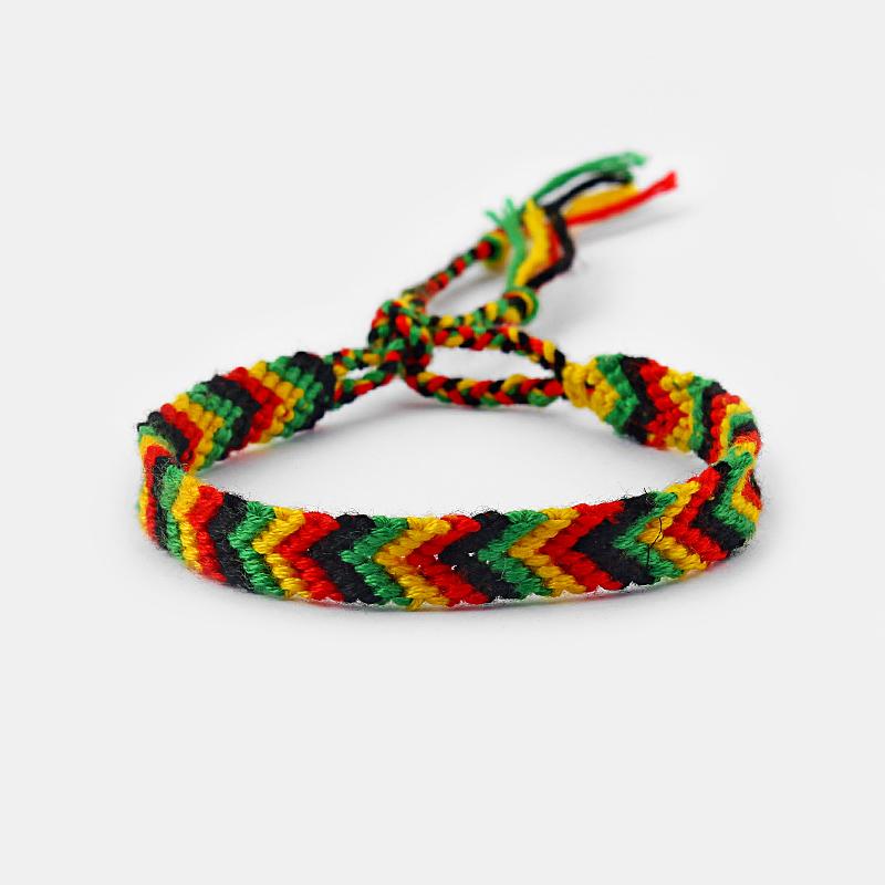 

Link, Chain 1pcs Rasta Handmade Bracelet 9mm 13mm Width Macrame Knotted Cotton Silk Woven Friendship For Men Women Gifts