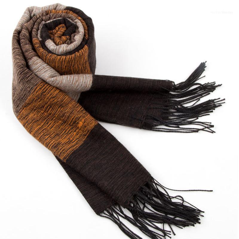 

Brand Scarf Men 2021 Striped Winter Fashion Cashmere Scarves Knitting Business Gifts For Year 501