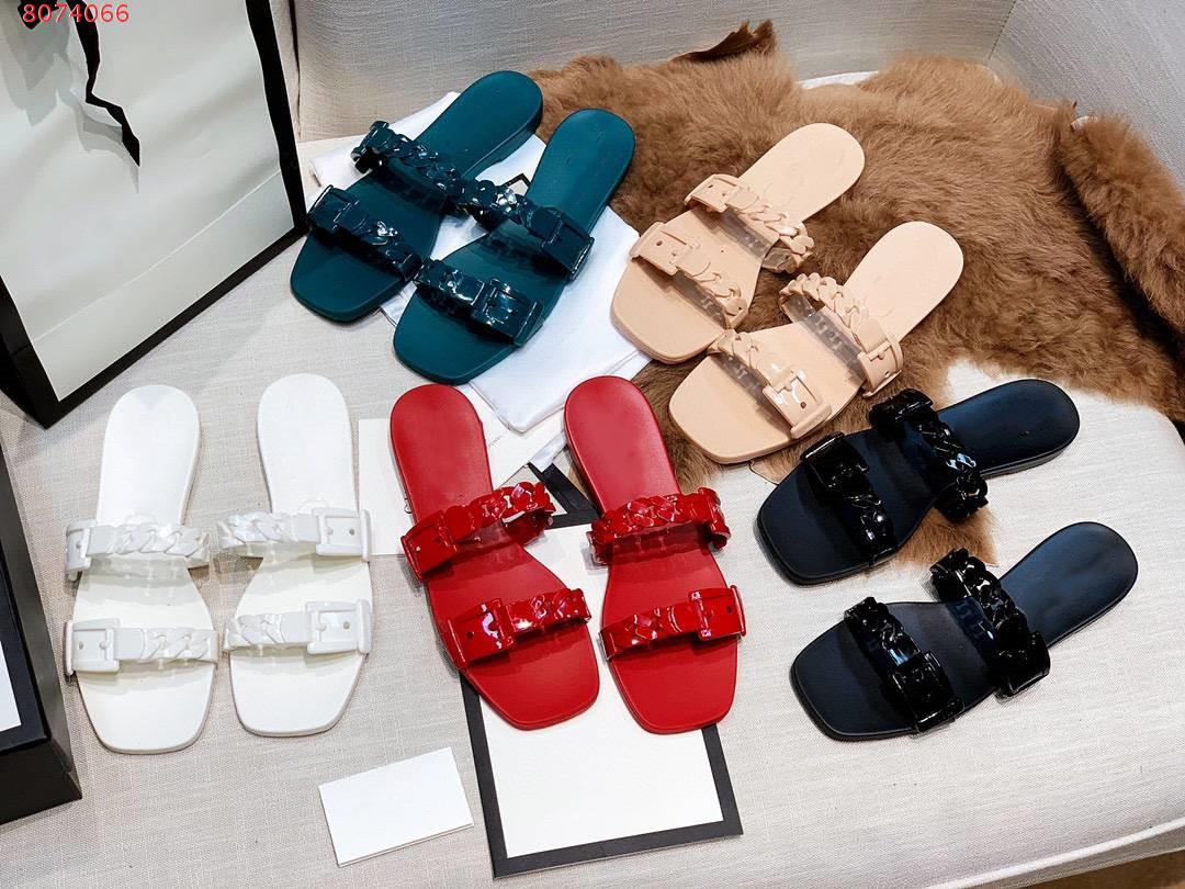 

2021 top selling rubber slide sandal Women Shoes Summer Fashion Wide Flat Slippery With Thick Sandals Slipper Flip Flop and box, Black