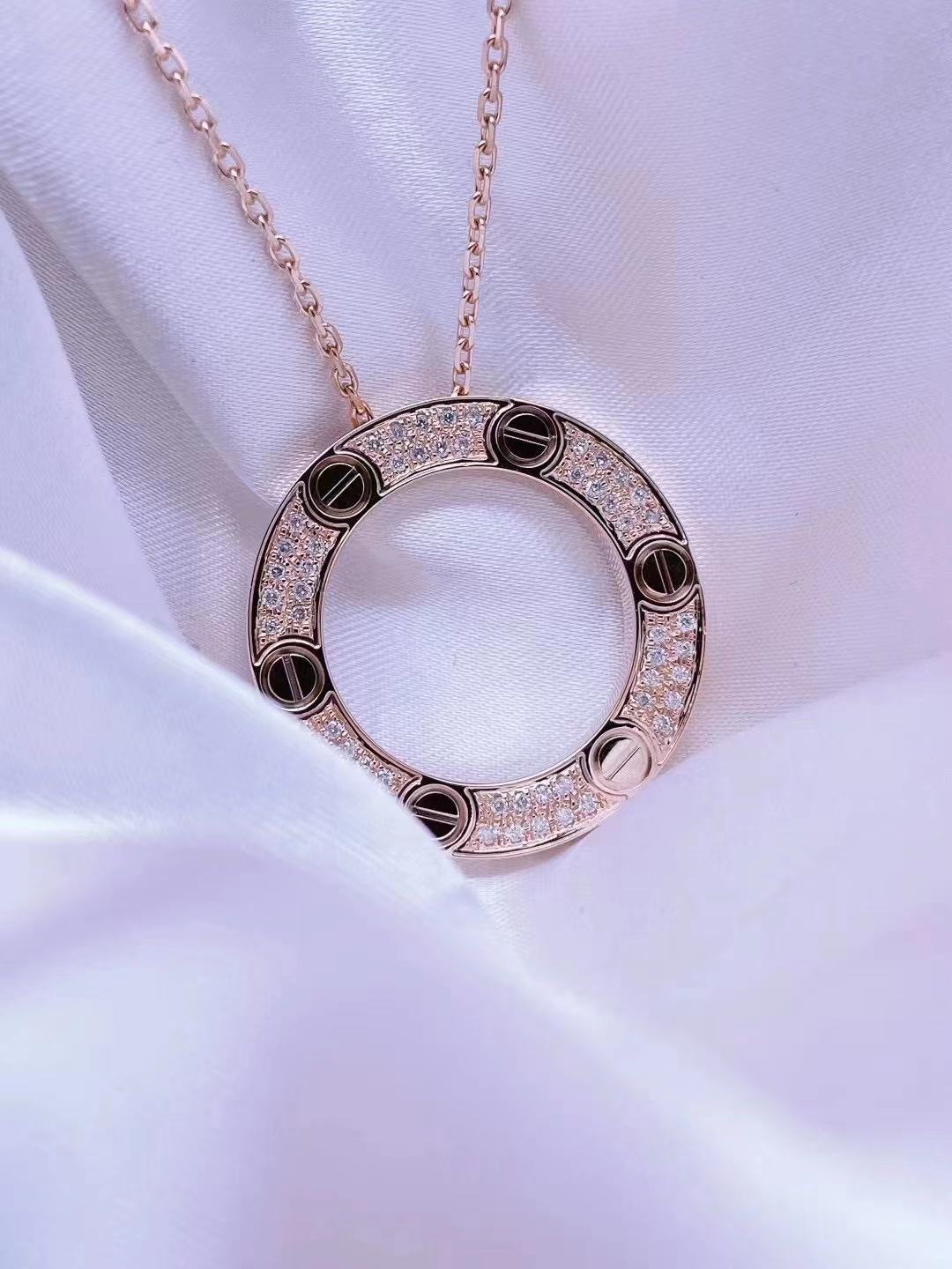 

High end jewelry customization real gold Real Diamond 18K full diamond cake Necklace star same brand customization, Silver