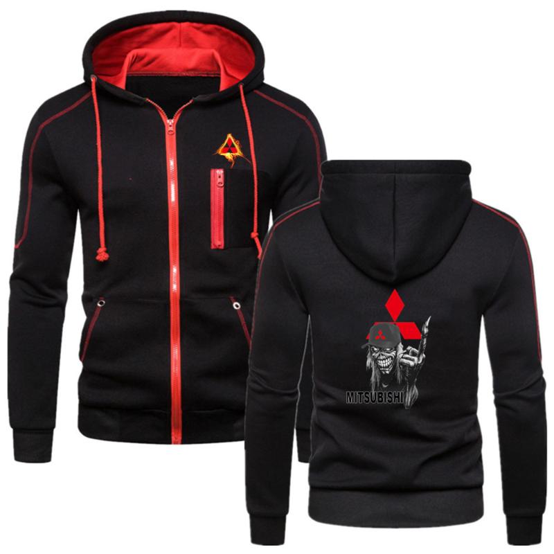 

Men's Hoodies & Sweatshirts 2021 Spring And Autumn Jacket Hoodie Mitsubishi Logo Fashion Novel Trend Casual All-match Lacing, Black