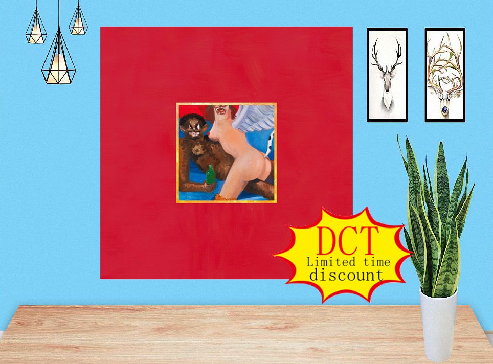 Kanye West My Beautiful Dark Twisted Fantasy Album Poster Music Cover silk Art Print-image-698597446