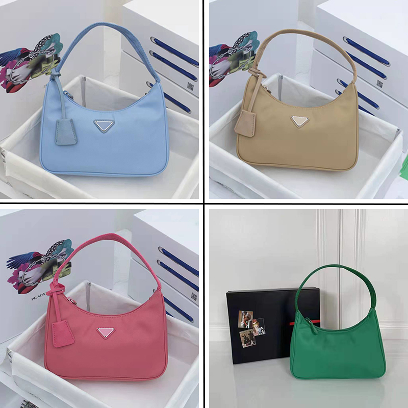 

2005 Designers Bags womens mini Nylon Bags Multi Pochette Shoulder Designer Handbag Crossbody bag Pink Green Light Yellow Sky Sacoche Fashion saddle messenger, Box