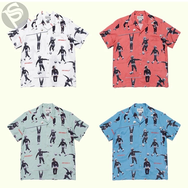 

Wacko Maria bob20ss co branded father of reggae football shirt3UL6, White;black