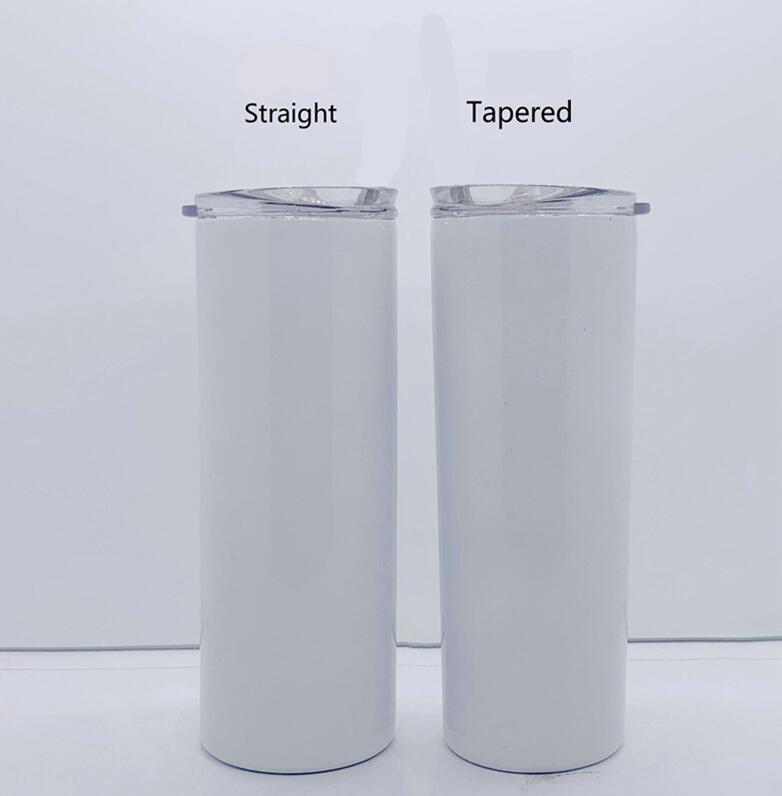 

Sublimation Skinny Tumblers 20oz Blank White Tapered Straight Skinny Cup With Lid Straw 20oz Stainless Steel Vacuum Mug Sea Shipping