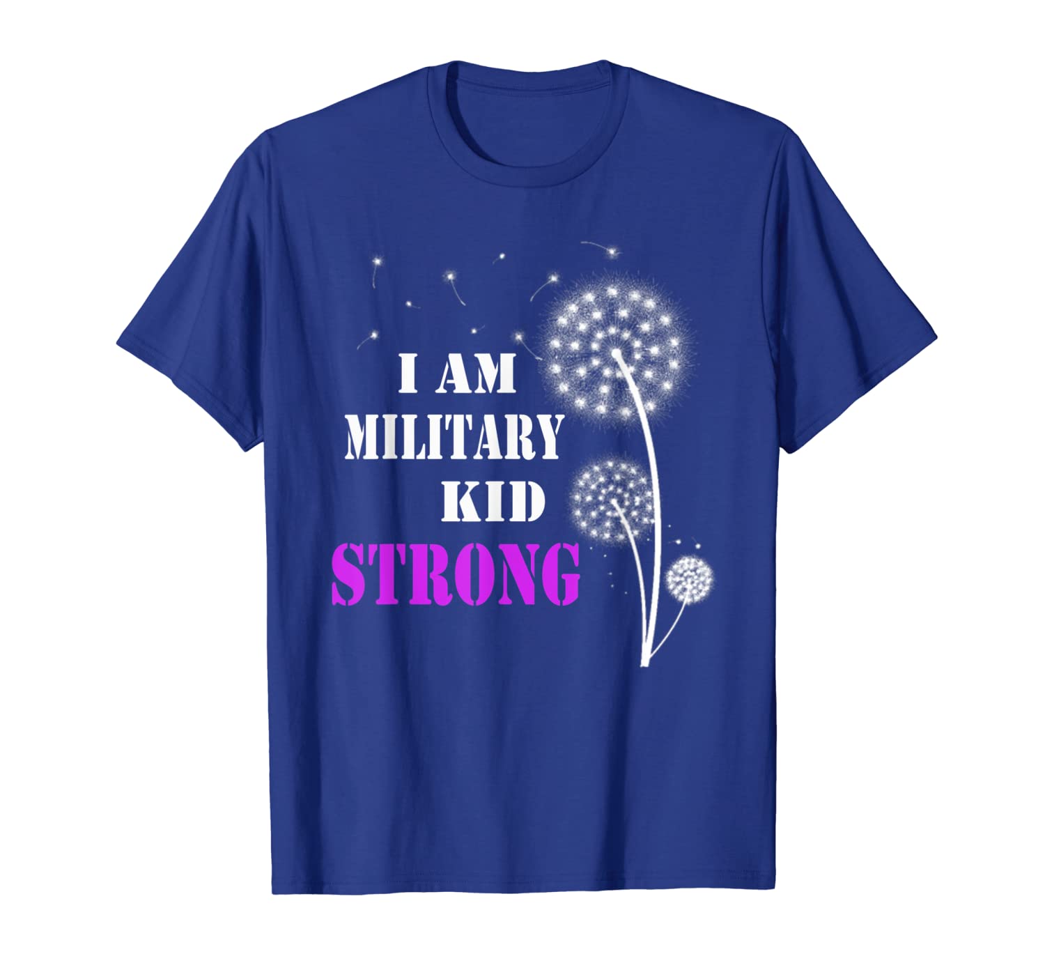 

I'm Military Kid Strong Purple Up T-Shirt, White;black