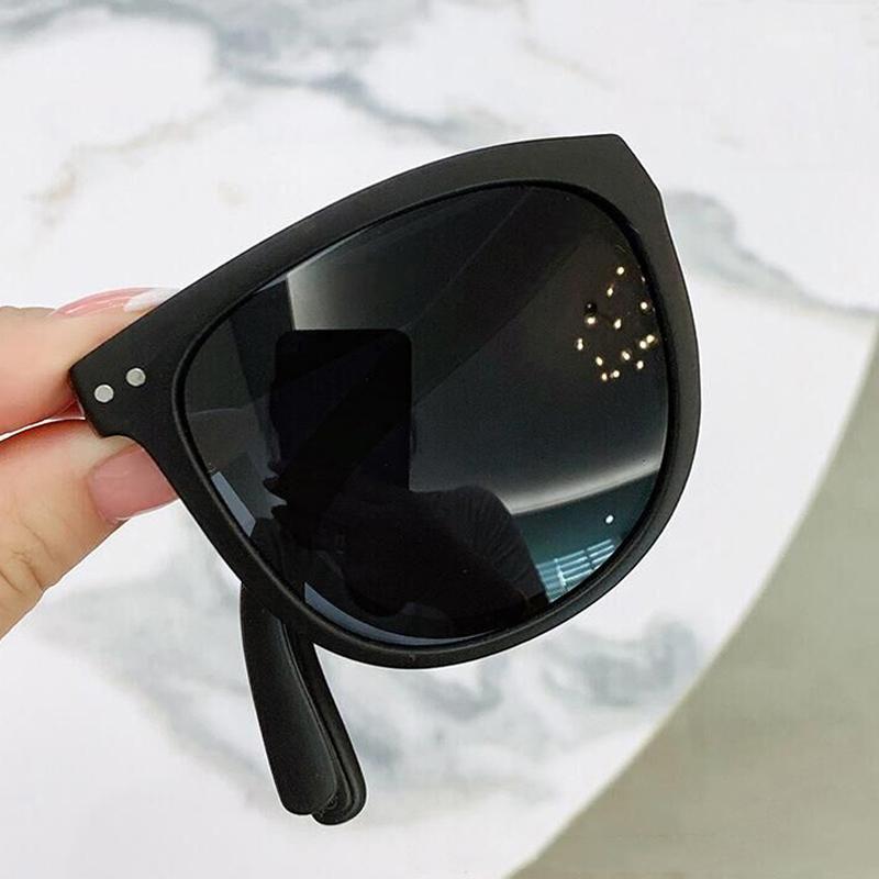 

Sunglasses Cat Eye Folding Women 2022 Brand Designer Portable Travel Sun Glasses Night Vision Driving Mirror Eyewear