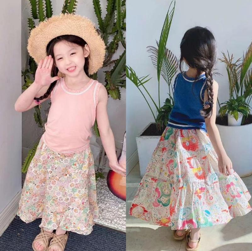 

Girls Skirt Floral Pattern Sweet Skirts Size 90-160 Kids Summer Clothes
