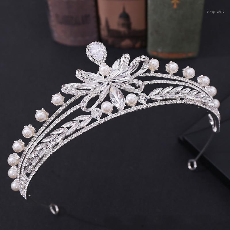 

Hair Clips & Barrettes Crown Jewelry Inlaid Zircon Rhinestones Pearl Alloy Butterfly Bridal Wedding Accessories Dress HELH889, Golden;silver