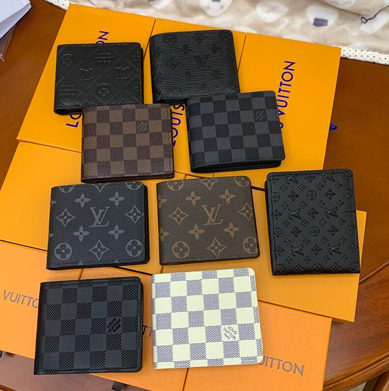 

LV LOUIS 1 VITTON Paris plaid style mens wallet luxury men purse special multipleshort small bifold wallets with box, Red;black