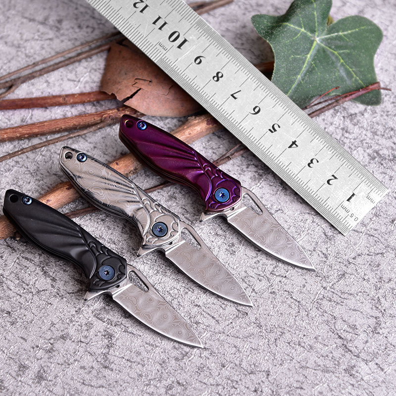 

Camping Hunting Knife Cold Steel EDC Outdoor Keychain Self Defence folding blade