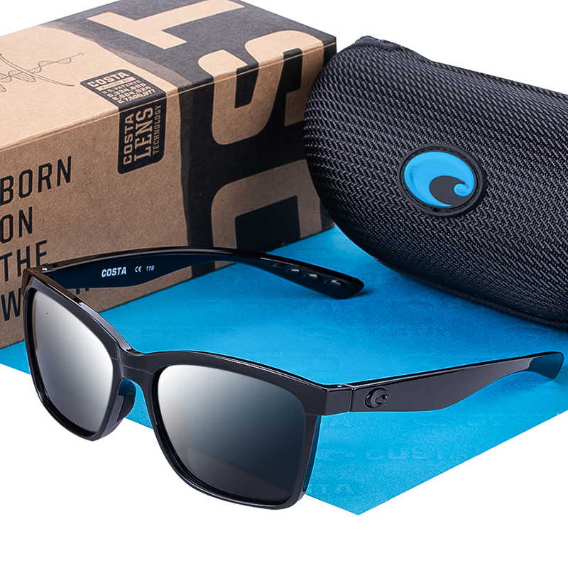 

Classic Costa DESIGN 580P Square Sunglasses Women ANAA Brand Polarized For Female Driving Travelling Eyewear UV400, White;black