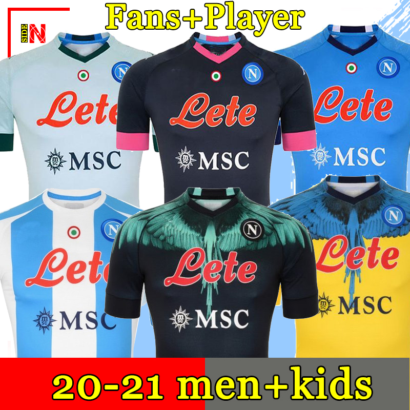 

20 21 Napoli soccer jersey Naples football shirt 2020 2021 KOULIBALY camiseta de fútbol INSIGNE MILIK maillot de foot ALLAN MERTENS camisa, 20/21 marcelo yellow