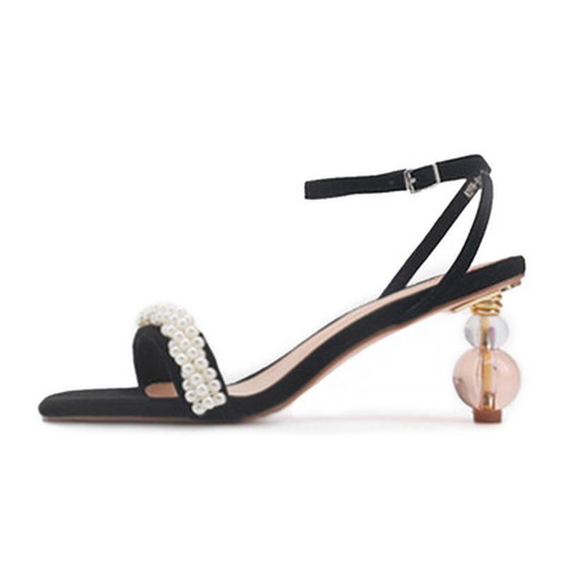 

Dress Shoes 2021 Black Pearl Sandals Andromeda Style With Stiletto Heels Womens Women Open Toe