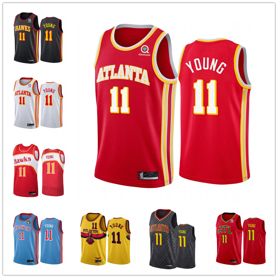 

Custom mens women youth Atlanta Trae #11 Young John #20 Collins City Red white Throwback Basketball Jersey