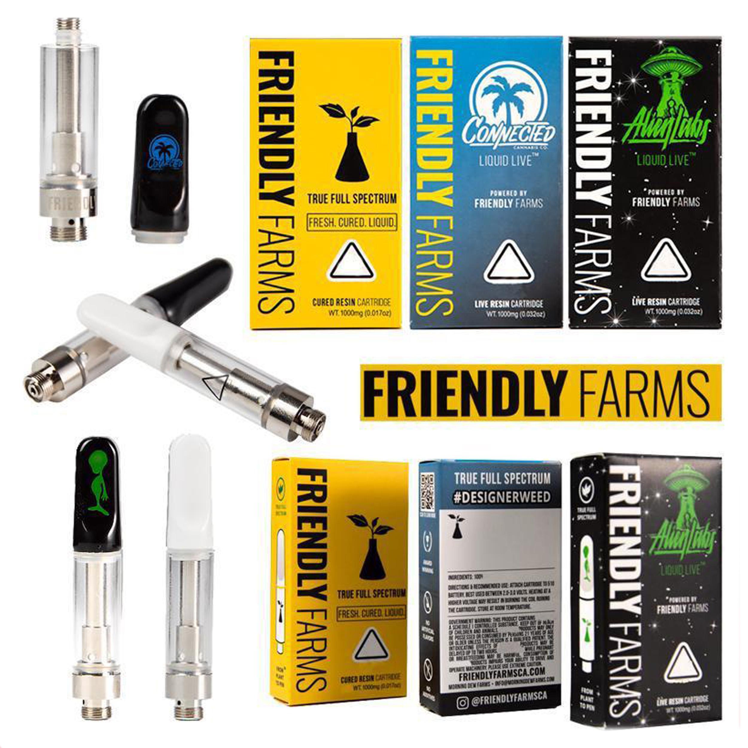 

Friendly Farms Atomizer Vape Cartridges With Ceramic Coil Pyrex Glass 510 Cartridge Packaging Muha Meds TKO TH205