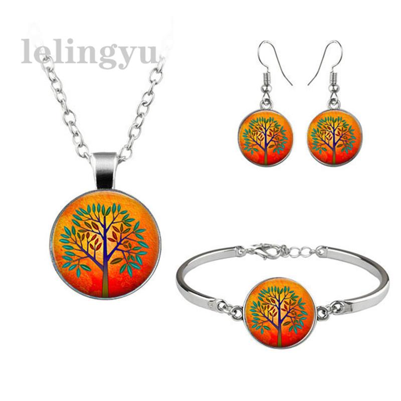 

Earrings & Necklace 2021 Fashion Girl's Glass Bracelet Earring Set Time Gem For Children's Birthday Gift Manufacturer Wholesale, Silver