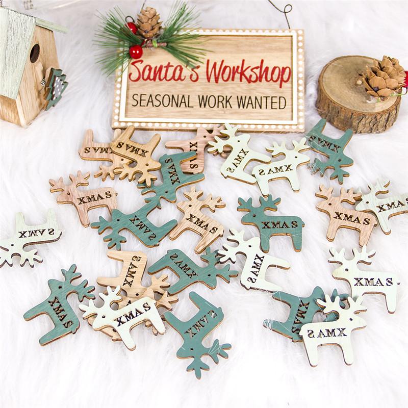 

Christmas Decorations Tree Wooden Pendant Painted Hollow Small Sign Diy