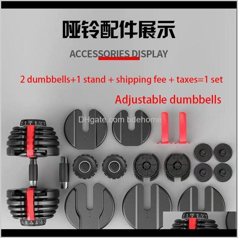 

Equipments Fitness Supplies Sports & Outdoors Drop Delivery 2021 Pound Adjustable Dumbbell Quick Adjustment Advanced Intelligent Rotation 40K, Red