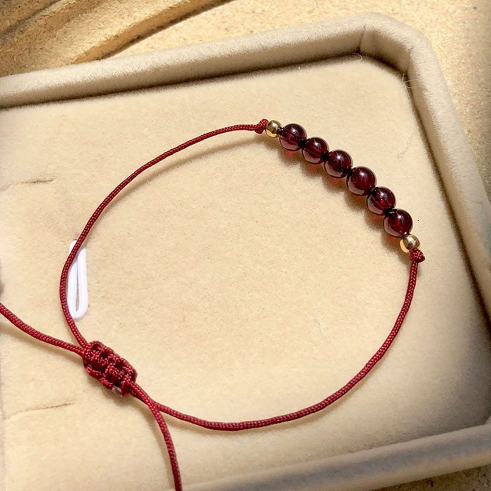 

,bracelet Yau Ma Tea jewelry exquisite Chinese style national benmingnian pomegranate small red rope natural purple tooth Black Bracelet, Golden;silver
