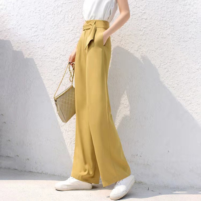 

Women's Jumpsuits & Rompers 2021 Arrival Summer Korean Style Women Loose Casual Zipper Fly Wide Leg Pants All-matched High Waist Long W133 DYQX, Beige