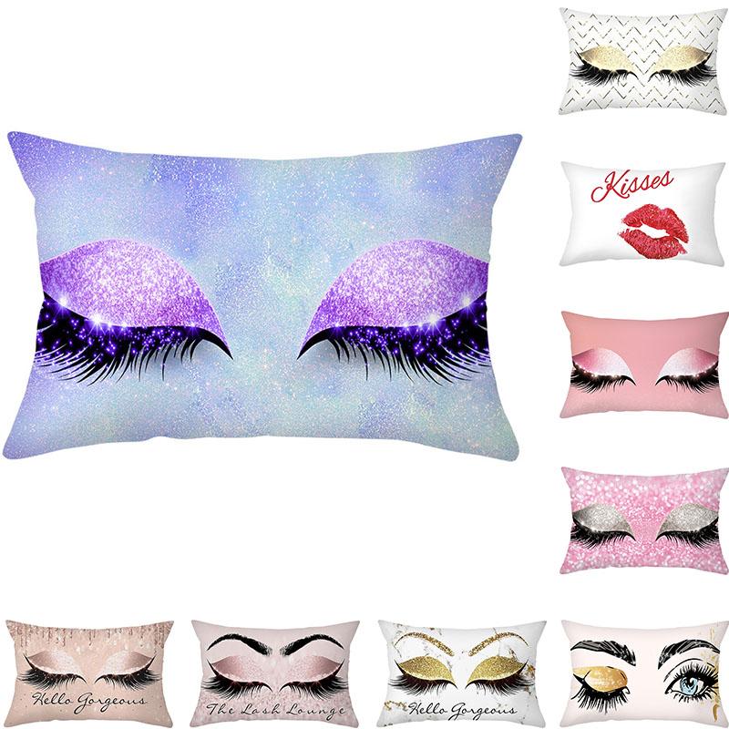 

Cushion/Decorative Pillow Eye Lash Decorative Throw Pillows Cushion Cover 30x50 Polyester Pillowcase Cushions Home Decor Sofa Living Room Ca, 024