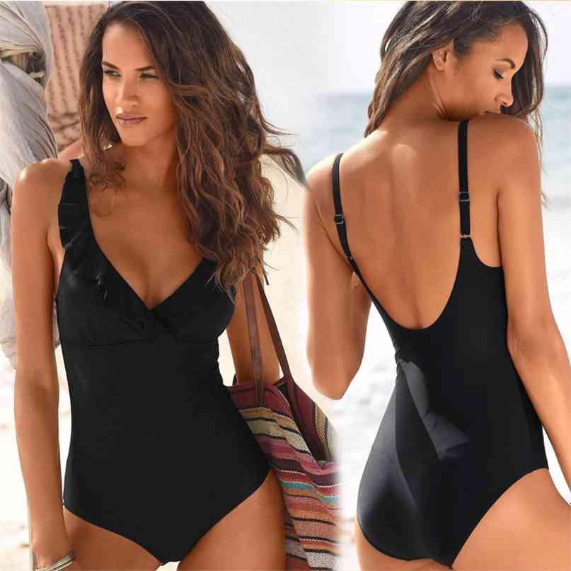 

Sexy Ruffle Swimwear Women Plus Size Floral Swimsuit Beachwear Monokini Vintage Brazilian Bodysuit Bathing Suit 210615