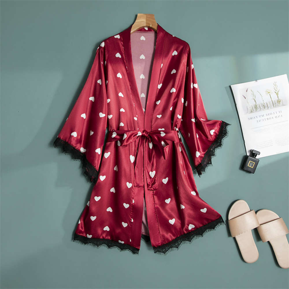 

sexy underwear ice silk simulation nightgown bathrobe home clothes fun pajamas coat 1051