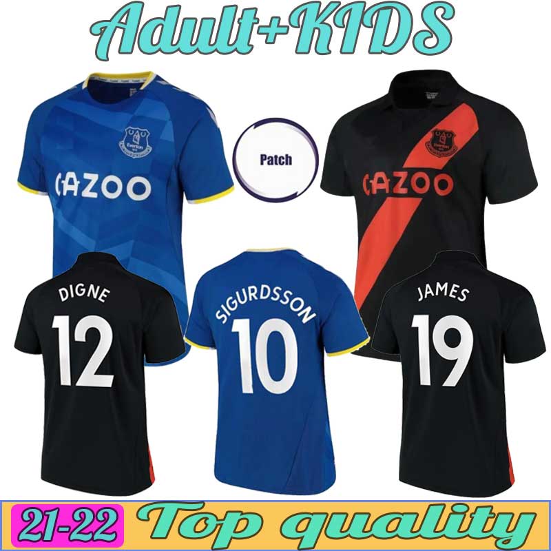 

21/22 toffees James soccer jerseys CALVERT-LEWIN CALVERT LEWIN RICHARLISON ALLAN DIGNE 2021 2022 NKOUNKOU BERNARD men + kids kit sock full set training football shirt
