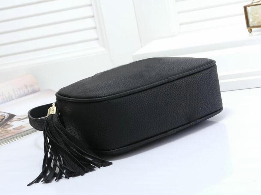 

Women Handbags purse bag SOHO DISCO Bag Leather tassel zipper Shoulder bags Crossbody Messenger handbag, Black