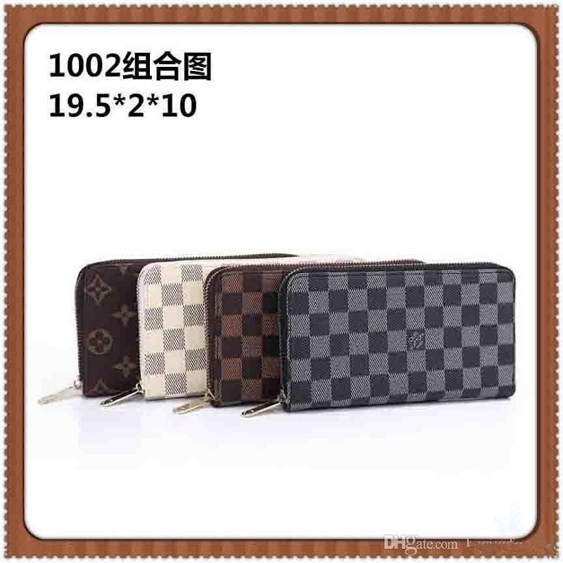 

LV LOUIS Bag VITTON Wallet Mens Womens ID Holder Leather Card Black Purses Long Single Zipper Wallets Luxury Purse With Box, Red;black